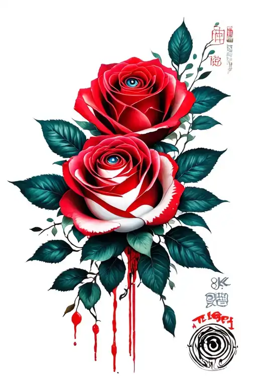 Rose And Itachi With Sharingan