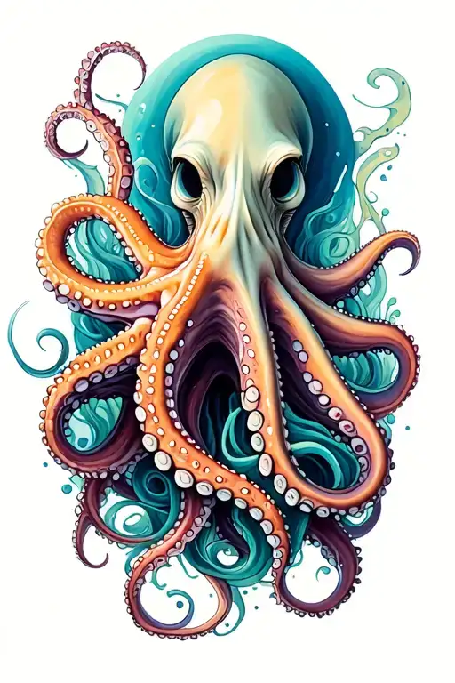 Octopus And Starfish Tattoo Design