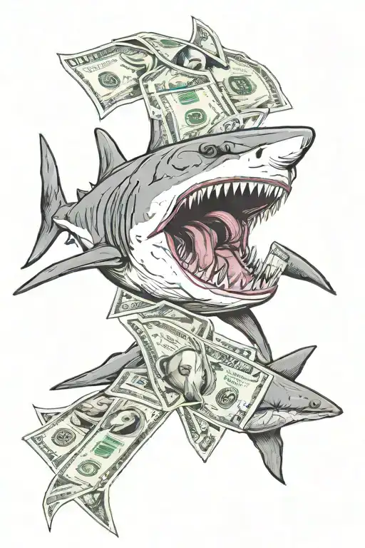 Shark With Dollar Bill Wrapped