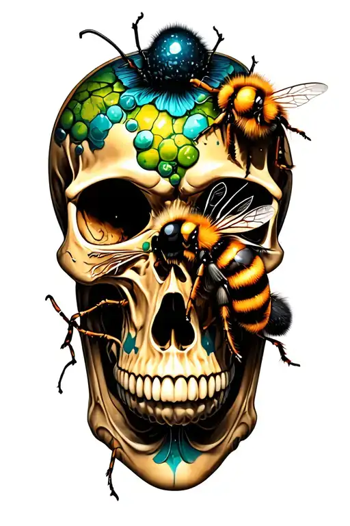Skull And Bee And Cell