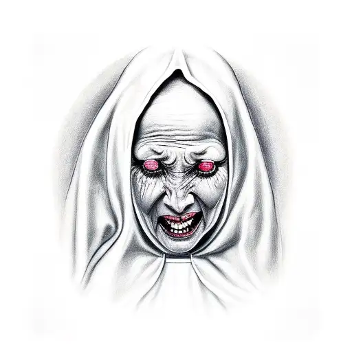 Crying Nun With A Demon Pulling Apart Her Praying Hands