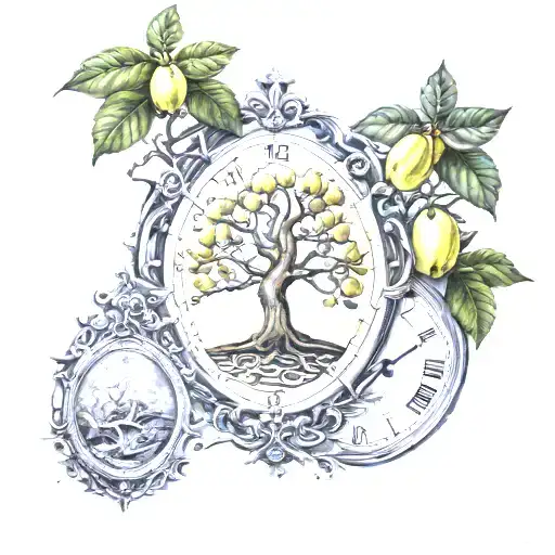 Quince Tree And Time And Death Tarot Card