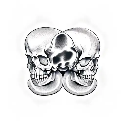 Snake Revolver And Skull