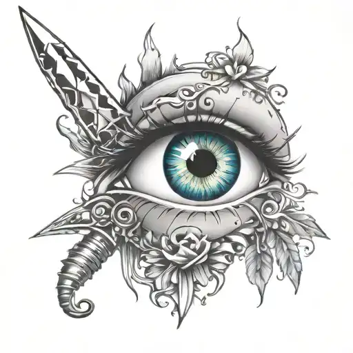 Surrealism With Dagger And Eye