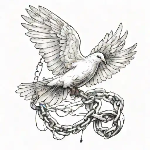 Dove Breaking Free From Chains