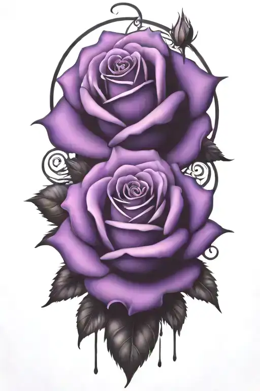 Roses Purple Black