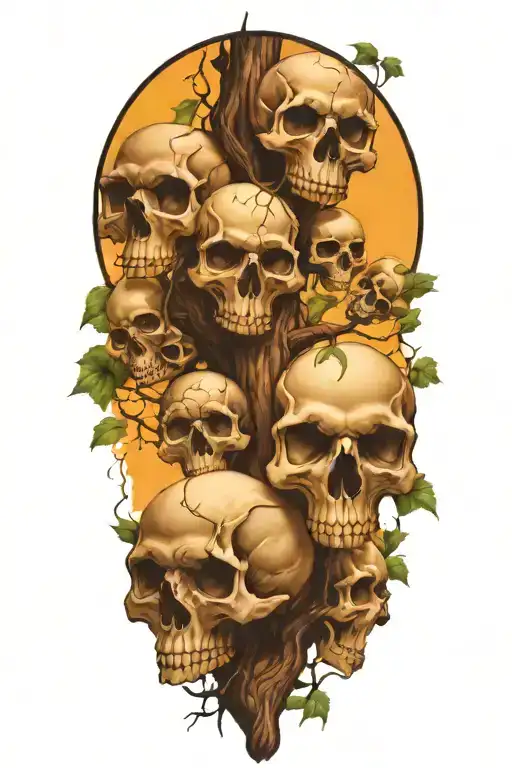 Hanging Skulls On A Tree