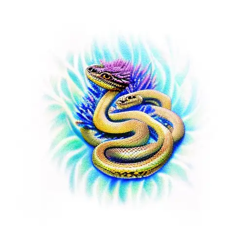 Snake And Cornflowers