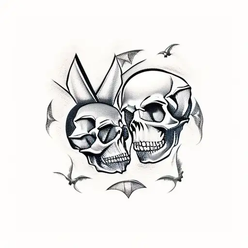 Skull And Bats And Gemini
