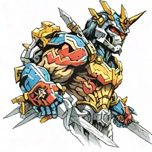 Voltron With Sword Emerging