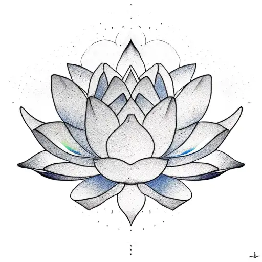 A Sketch Of Lotus Flower With Each Petal Representing A Different Phase Of The Moon