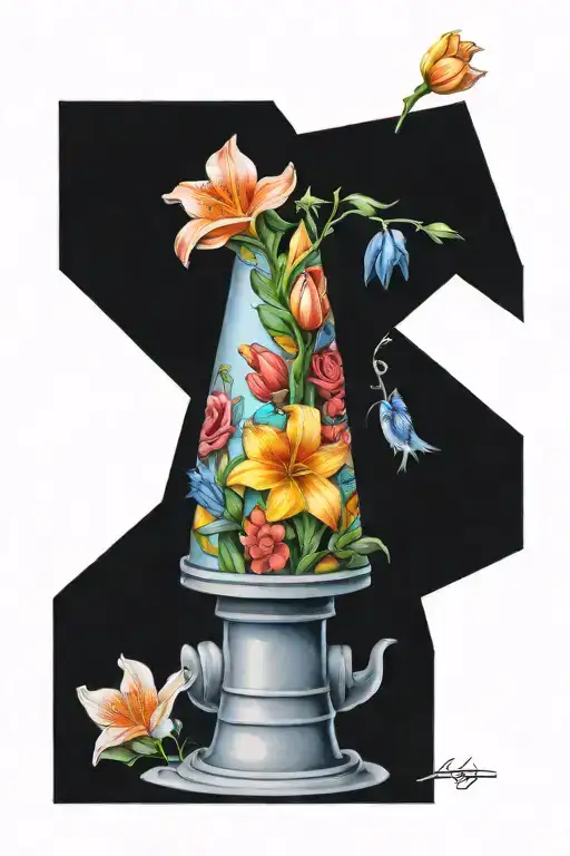 Narcissist Flowers On Traffic Cone