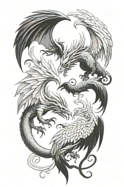 Dragon And Phoenix Seperate From One Another