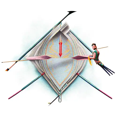 Bow And Arrow With The Arrow Wrapped In Ivy