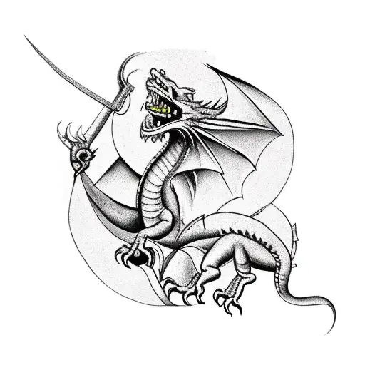 Dragon In The Style Of Picasso's Guernica