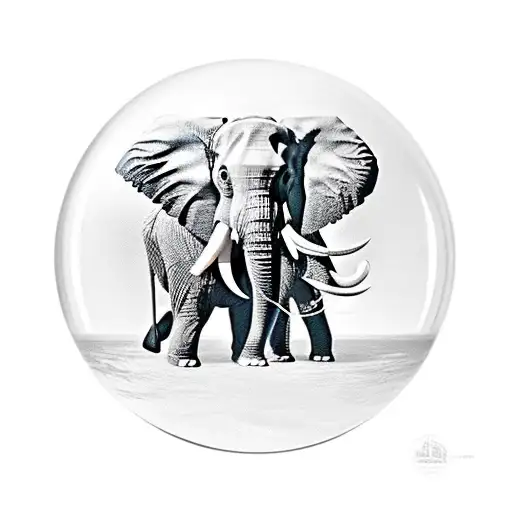 Elephant Floating In Glass Of Water
