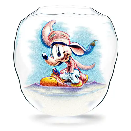 Small Disney Dumbo Floating In Glass Of Water