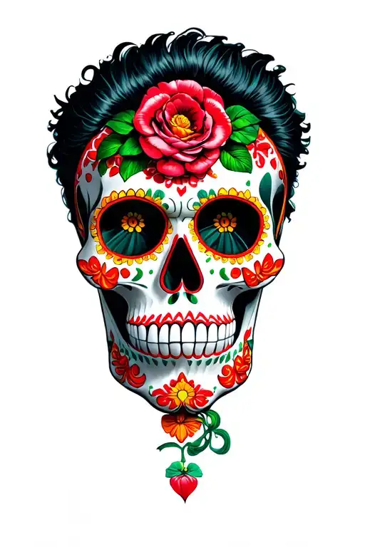Emiliano Zapata Sugarskull In Color
