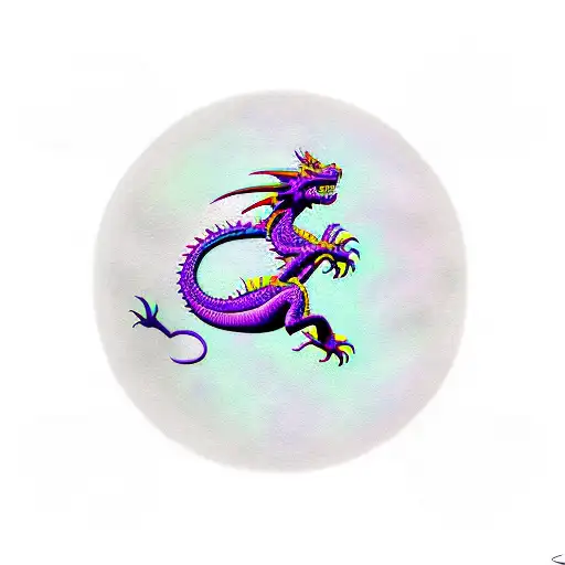 Dragon In R Shape Purple