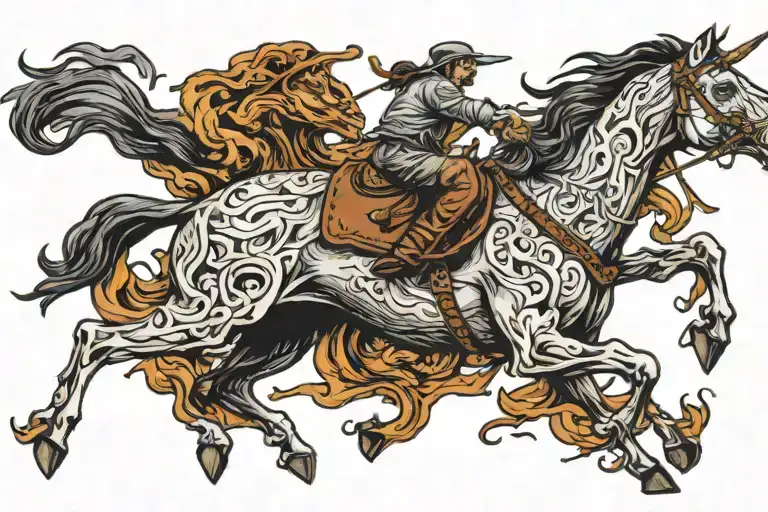 Death Sitt Horse Galloping Freely Embodying