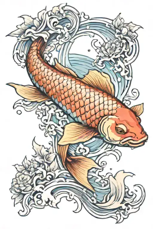 Koi Carp Swimming Up The Crystal River