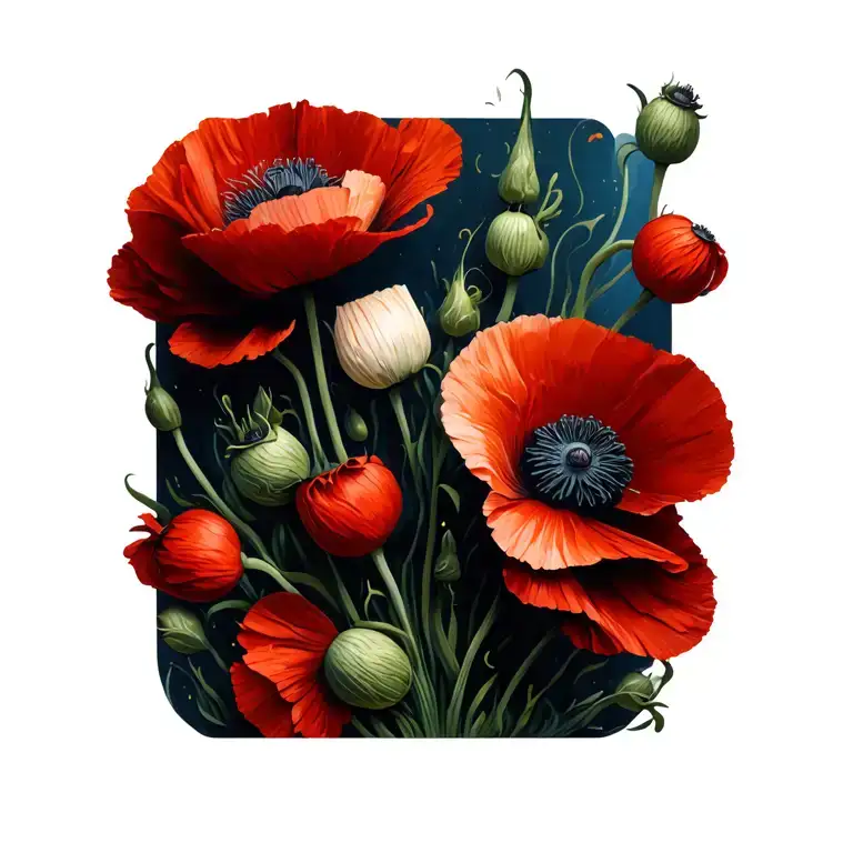 Floral Bouquet Poppies