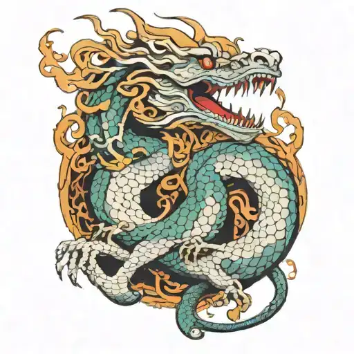 A Modern Twist On A Chinese Dragon Incorporating Elements Of Old School Design