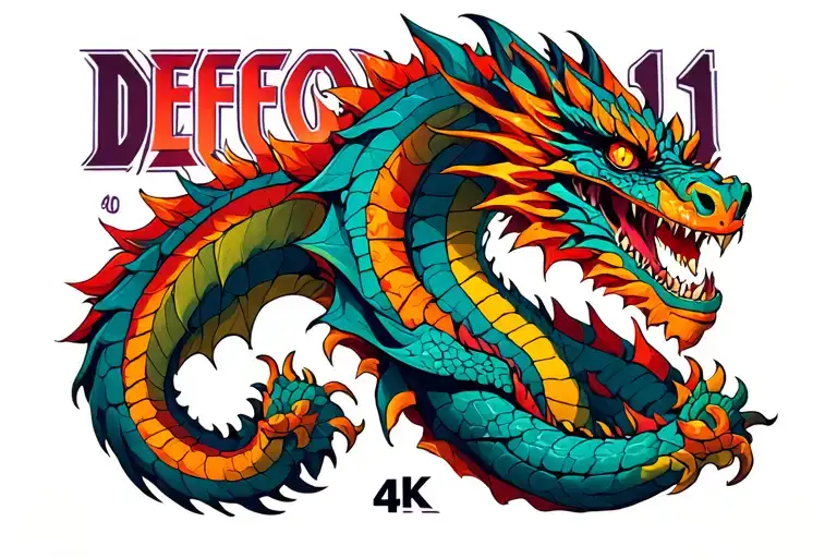 A Dragon Wrapped Around The Defqon 1 Festival Logo