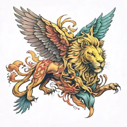 Lion And Phoenix Bird