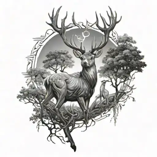 Deer With The Tree Of Life