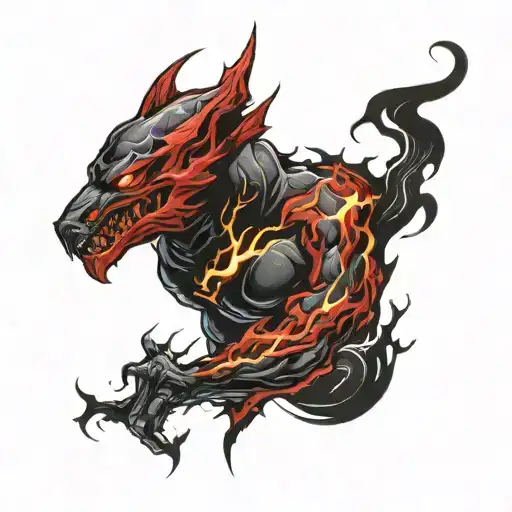 Red And Black Lightning