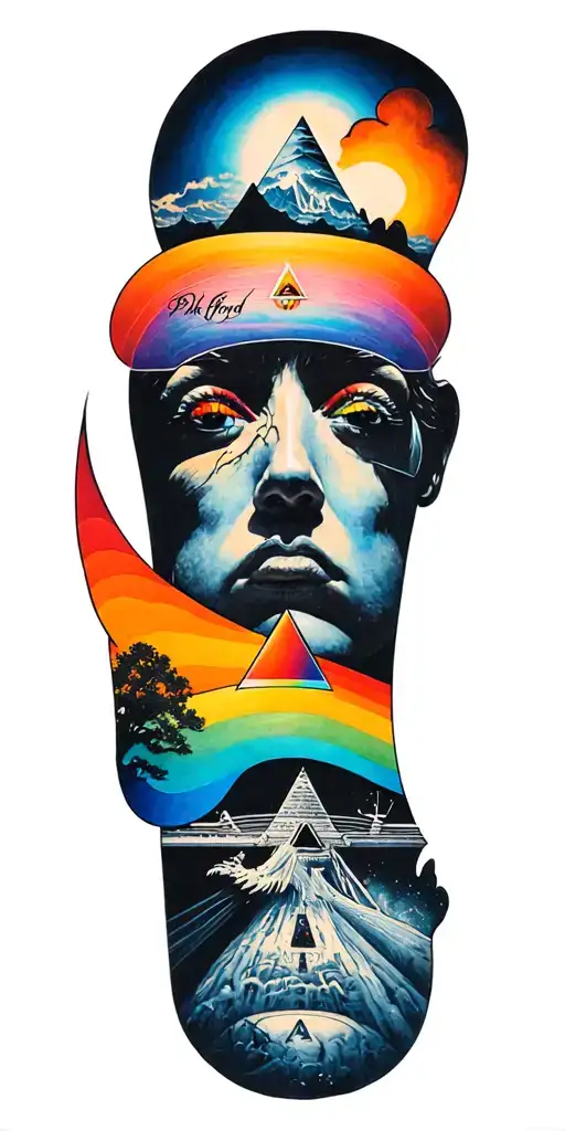 Pink Floyd Inspired Tattoo Featuring All The Albums And Colors