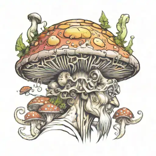 Mushroom Man Hybrid Creature Connecting Different Realms