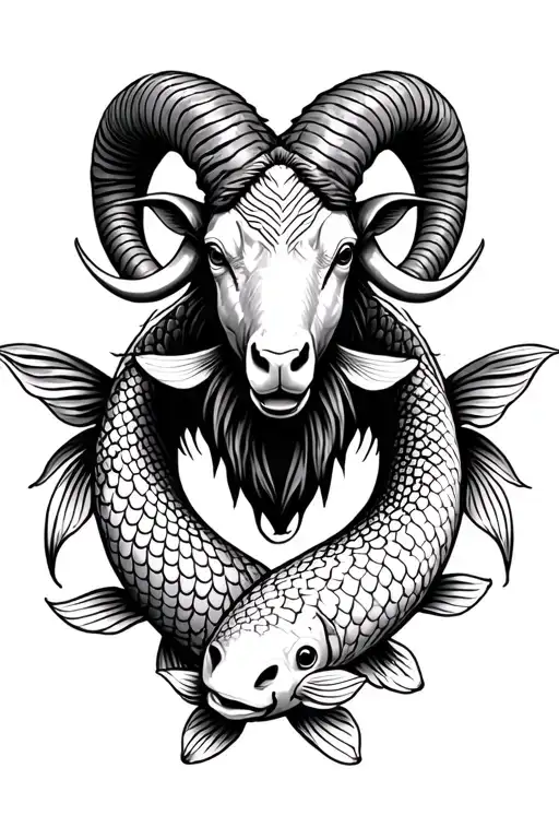 Ram With 2 Koi Fish Around It