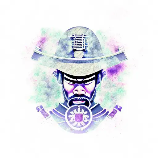Japanese Samurai With Purple Firepower