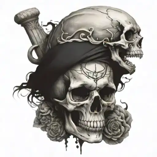 A Greek God With A Skull Head