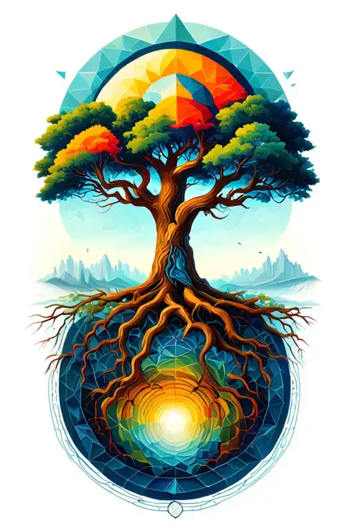 Geometric Design Inspired Design Featuring Family Tree Intertwined