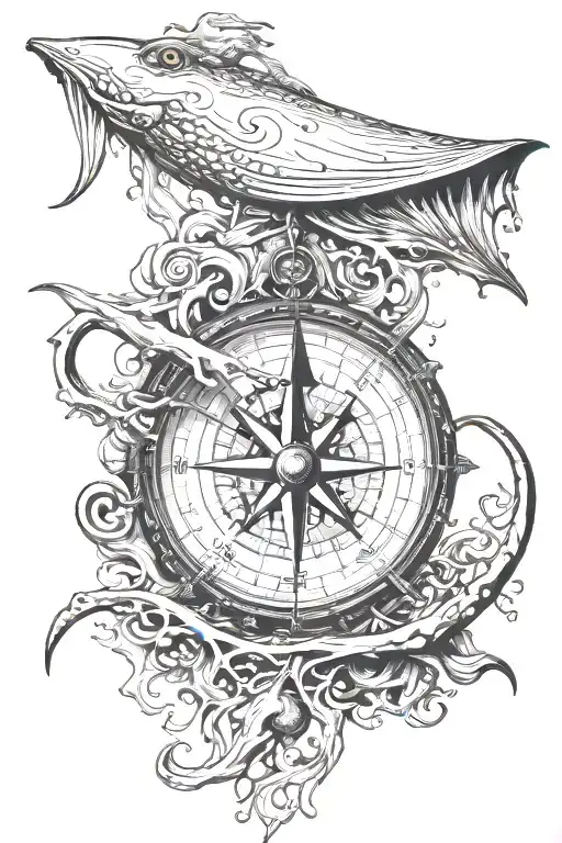 Compass And Giant Squid