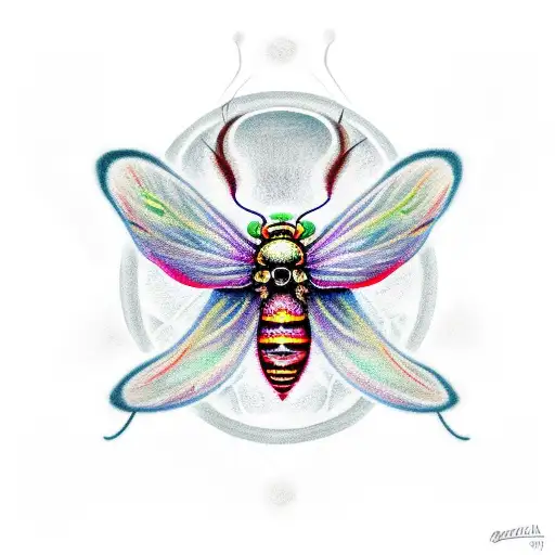 Death Moth With Human Eyes In The Middle Of The Body