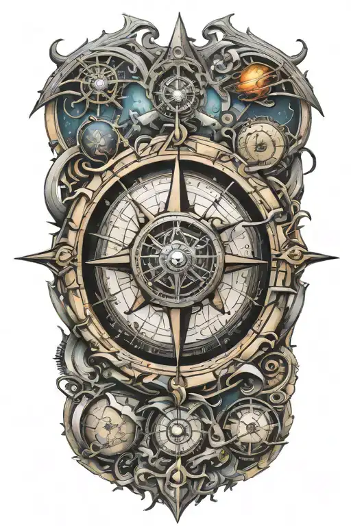 Compass With Spacecraft