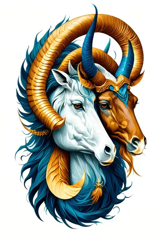 Capricorn And Sagittarius Mix Symbol Intertwined