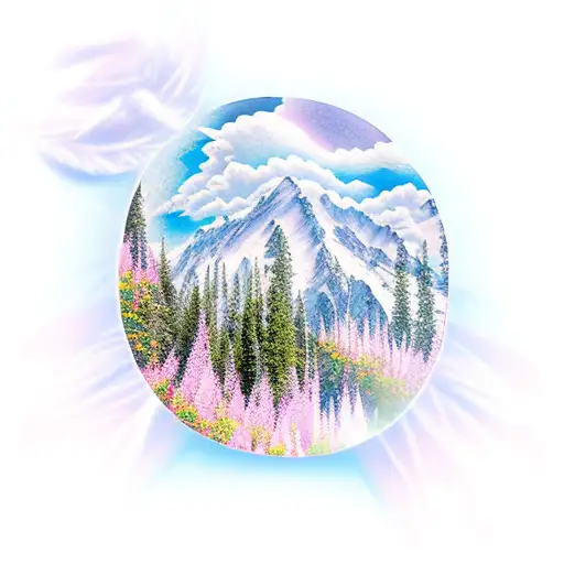 Fireweed With Mountain