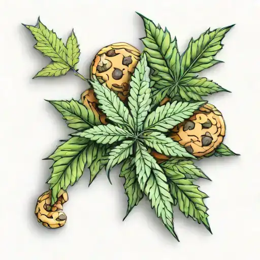 Marijuana Leaf And Cookies
