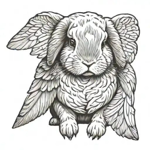 Holland Lop With Wings A Feather