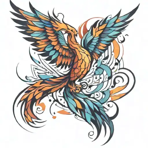 Abstract Pheonix Rising Geometric