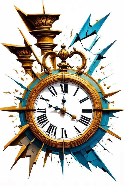 Pillar And Broken Clock Face