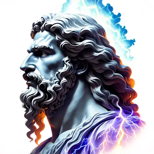 Zeus With Lightning Color