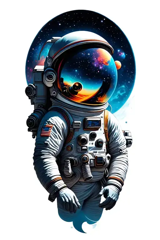 Outer Space With Astronaut And Galaxy