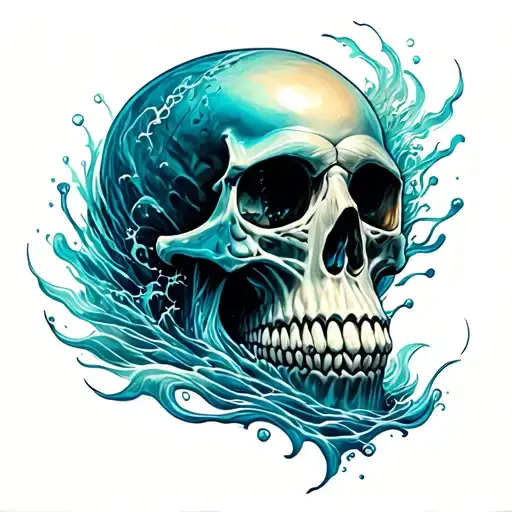 Harley Davidson Skull Ocean
