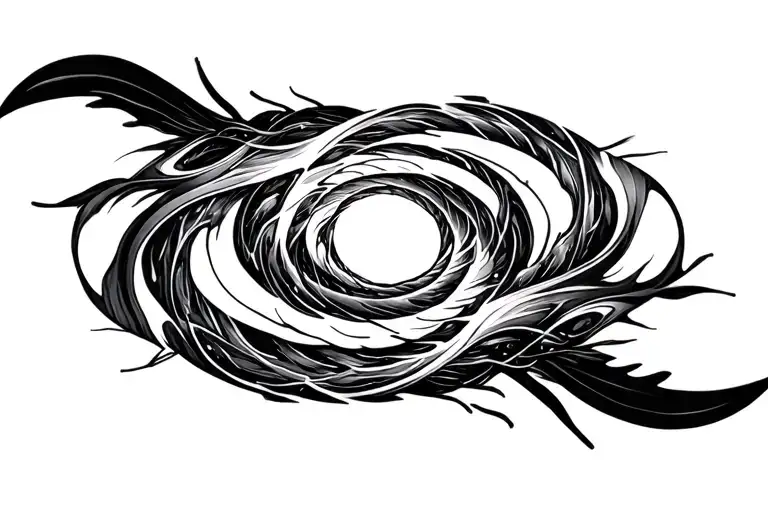 Black And White Acidcore Style Spiral Infinity Abyss